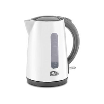 BLACK+DECKER Cordless Electric Kettle, 2200W, 1.7L Capacity, Quick Boiling, Lightweight Design, 360° Swivel Base, Auto Shut-Off, Boil-Dry Protection, Concealed Heating Plate, White - JC70-B5