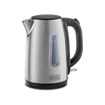 Black+Decker Cordless Electric Kettle, 2200W Power, 1.7L, with Water-Level Indicator, Removable Filter & Auto Shut-Off, Stainless Steel Body, Perfect for Beverages, JC450-B5
